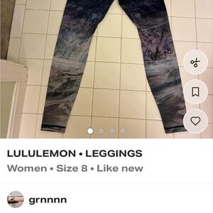 Lululemon Black and Green Leggings